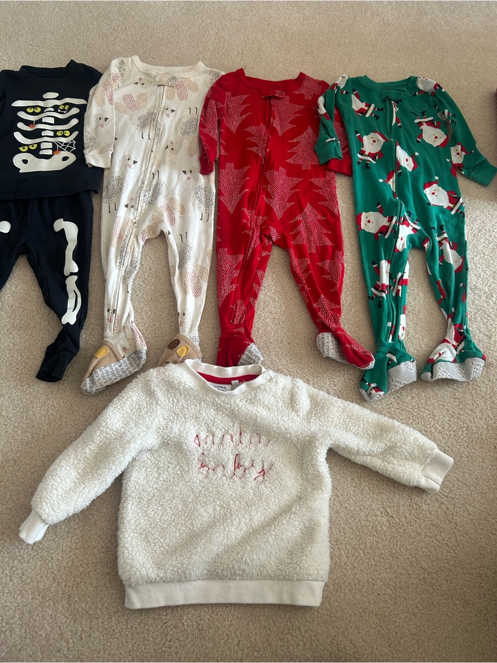 Baby Girl Holiday Pajamas & Sweatshirt 18 Months